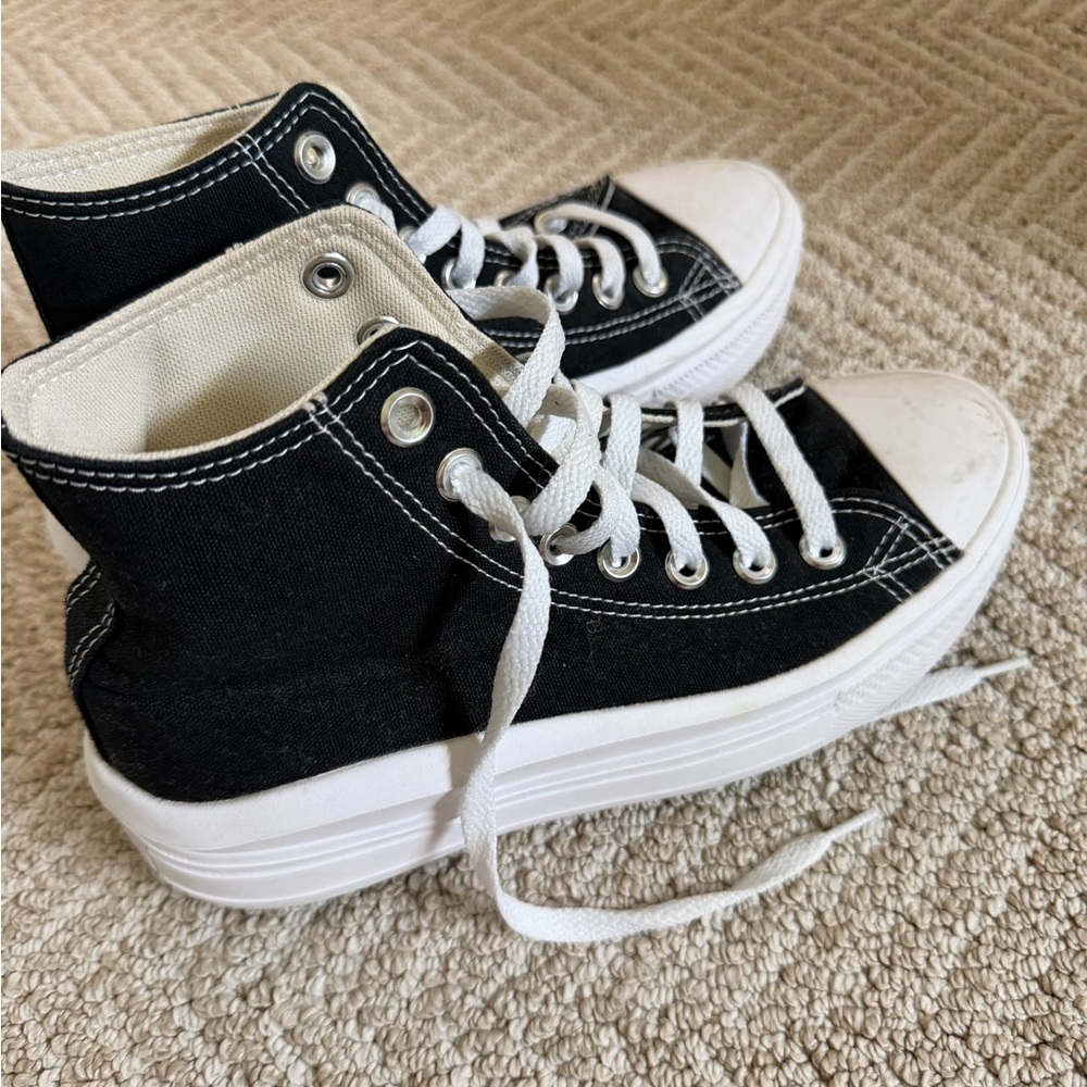 Converse Move platform Black High-Top Canvas Sneakers 7